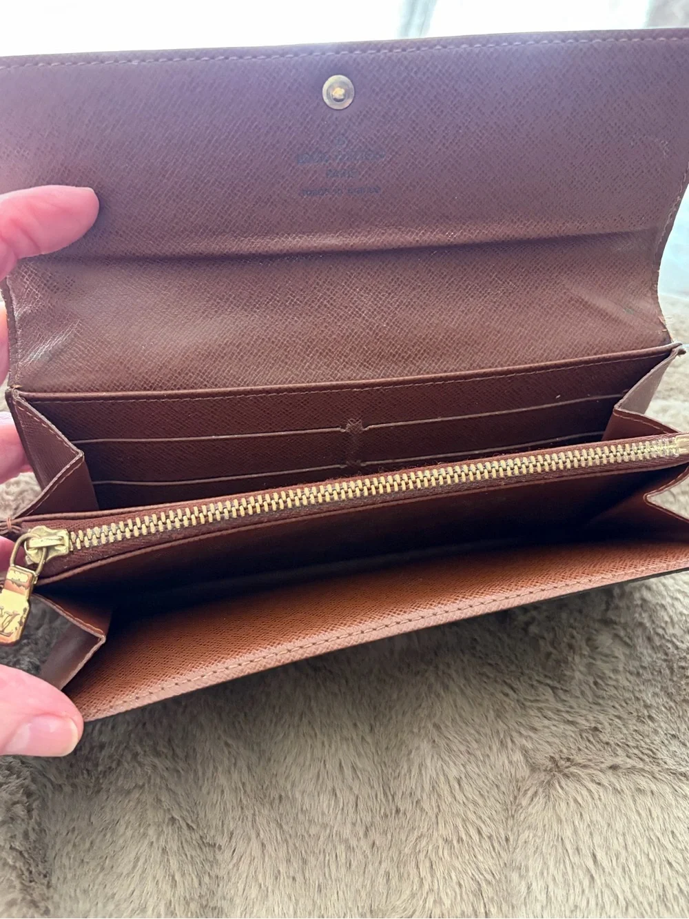 Louis Vuitton Monogram Continental Wallet in Dark Brown with Gold Hardware